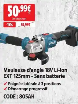Screwfix Erbauer meuleuse d'angle 18v li-ion ext - sans batterie offre