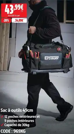 Screwfix Erbauer sac à outils 49cm offre