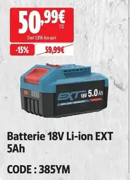 Screwfix Batterie 18v li-ion ext 5ah offre