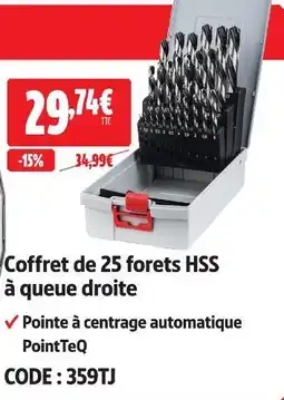 Screwfix Coffret de 25 forets hss à queue droite offre