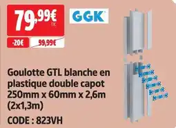Screwfix Ggk goulotte gtl blanche en plastique double capot 250 mm x 60 mm x 2,6 m (2x1,3 m) offre