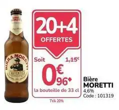 Promocash Moretti - bière offre