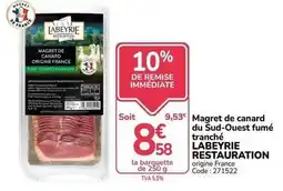 Promocash Labeyrie - magret de canard du sud-ouest fumé tranché offre