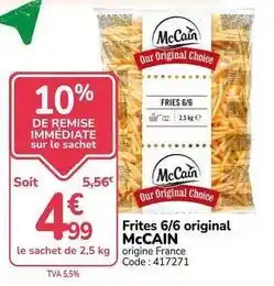 Promocash Mccain - frites 6/6 original offre
