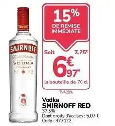 Promocash Smirnoff - vodka red offre