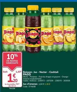 Promocash Pago - boisson jus - nectar - cocktail offre