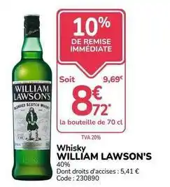 Promocash William lawson's - whisky offre