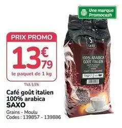 Promocash Promo - café goût italien 100% arabica offre