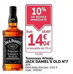 Promocash Jack daniel's - tennessee whisky offre