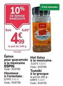 Promocash Espig - épices pour guacamole à la mexicaine offre