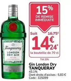 Promocash Tanqueray - gin london dry offre