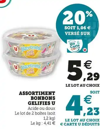 Super U Assortiment bonbons gelifies u offre