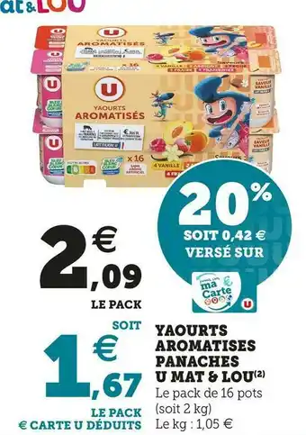 U yaourts aromatises panaches mat & lou