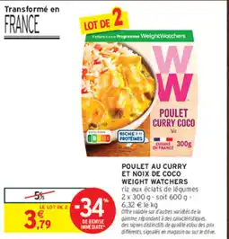 Intermarché Contact WeightWatchers Poulet Curry Coco offre