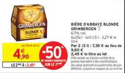Intermarché Contact GRIMBERGEN BIÈRE D'ABBAYE BLONDE offre