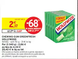 Intermarché Contact HOLLYWOOD CHEWING-GUM GREENFRESH offre