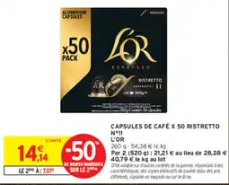 Intermarché Contact L'OR Espresso offre