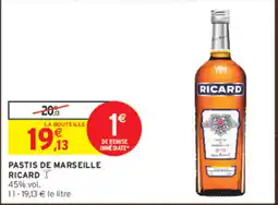 Intermarché Contact RICARD PASTIS DE MARSEILLE offre