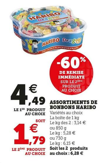 Super U Haribo assortiments de bonbons offre
