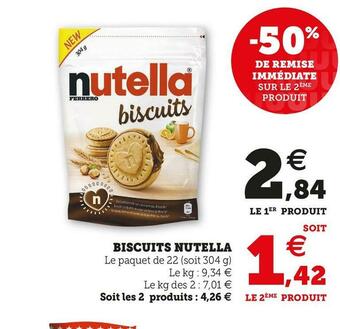 Super U Nutella biscuits offre