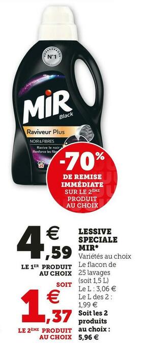 Super U Mir lessive speciale* offre