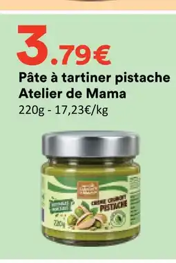 Hmarket Atelier de mama pâte à tartiner pistache offre