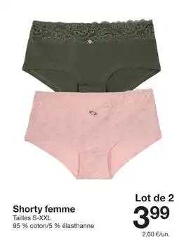 Zeeman Shorty femme offre