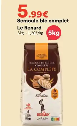 Hmarket Le renard semoule blé complet offre