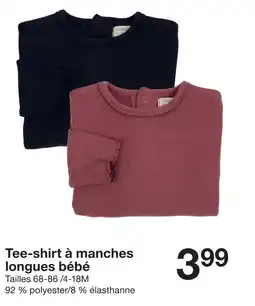 Zeeman Tee-shirt à manches longues bébé offre