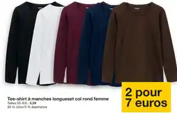 Zeeman Tee-shirt à manches longues et col rond femme offre