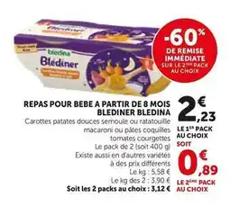 Bi1 Blédina - repas pour bebe a partir de 8 mois offre