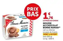 Bi1 Bonne maman - mousse au chocolat offre