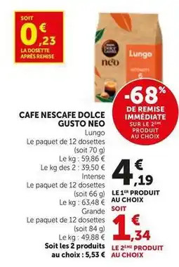 Bi1 Nescafé - cafe dolce gusto neo offre