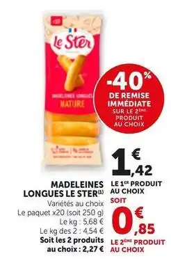Bi1 Le ster - madeleines le 1er produit offre