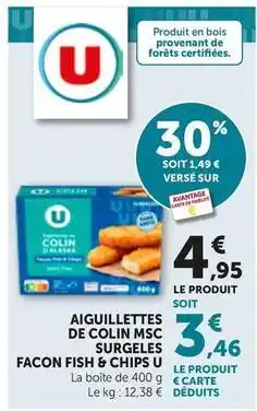 Bi1 U - aiguillettes de colin msc surgeles offre