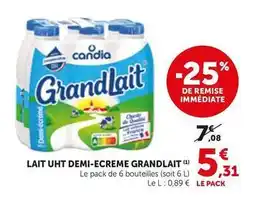 Bi1 Candia - lait uht demi-ecreme grandlait offre