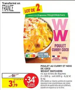 Intermarché Weight watchers - poulet au curry et noix de coco offre