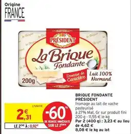 Intermarché Président - brique fondante offre
