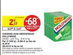 Intermarché Hollywood - chewing-gum greenfresh offre