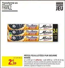 Intermarché Marie - pâtes feuilletées pur beurre offre