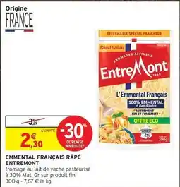 Intermarché Entremont - emmental français râpé offre