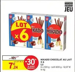 Intermarché Lu - mikado chocolat au lait offre