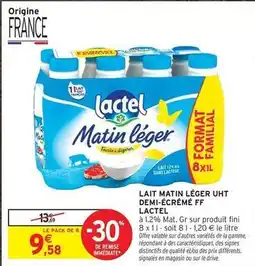 Intermarché Lactel - lait matin léger uht demi-écrémé ff offre