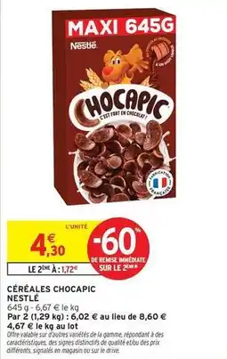 Intermarché Nestlé - céréales chocapic offre