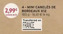 Intermarché Mini canelés de bordeaux x12 offre
