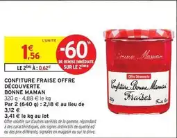 Intermarché Bonne maman - confiture fraise offre découverte offre