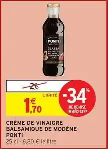 Intermarché Ponti - crème de vinaigre balsamique de modène offre