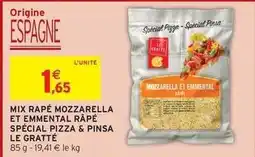 Intermarché Mix - rapé mozzarella et emmental rape spécial pizza & pinsa offre