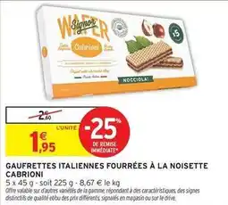 Intermarché Signal - gaufrettes italiennes fourrées à la noisette offre