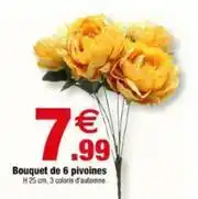 Bazarland Bouquet de 6 pivoines offre